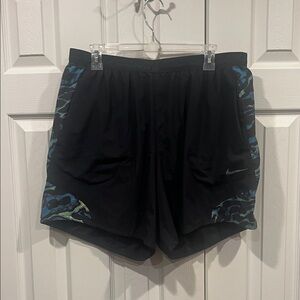 Nike Black Dri-FIT Shorts with Multicolor Drawstring